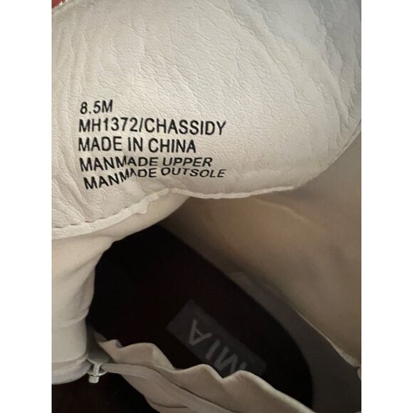 MIA Womens Mila Combat Boots Sz 8. 5M Lug Sole White Black Zip Lace Up Vegan - Picture 7 of 8